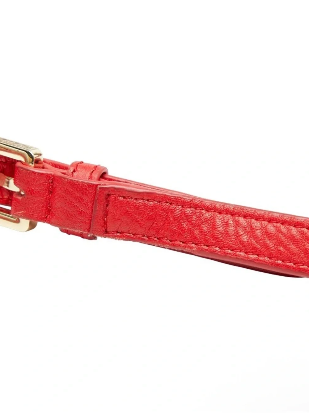 Tory Burch Red Pebbled Leather Whipstitch Crossbody